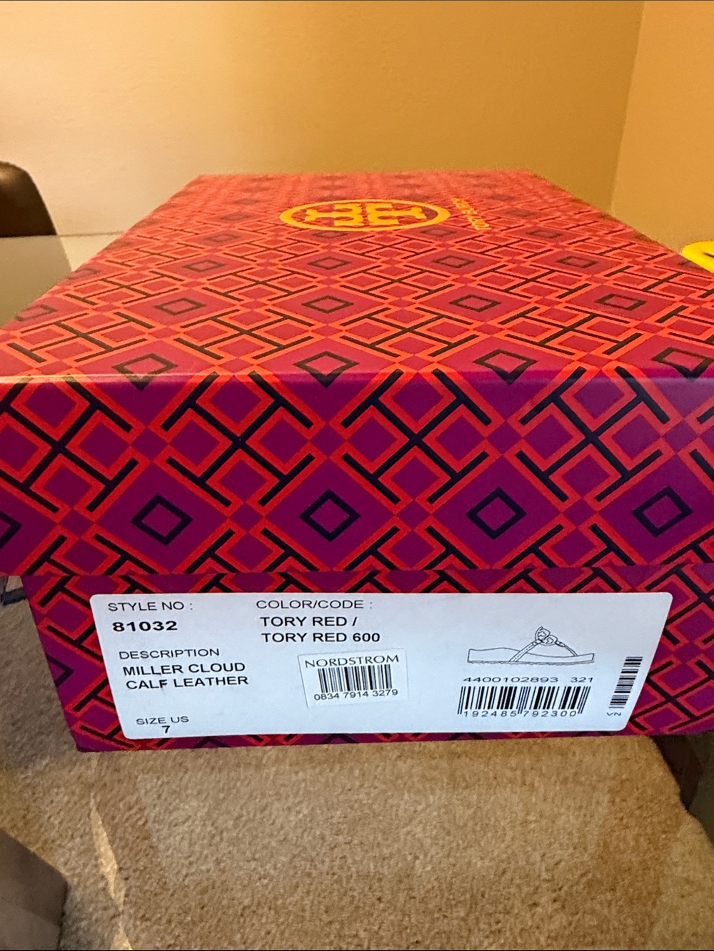Tory Burch Miller Cloud Leather Logo Sandals - Picture 2 of 6